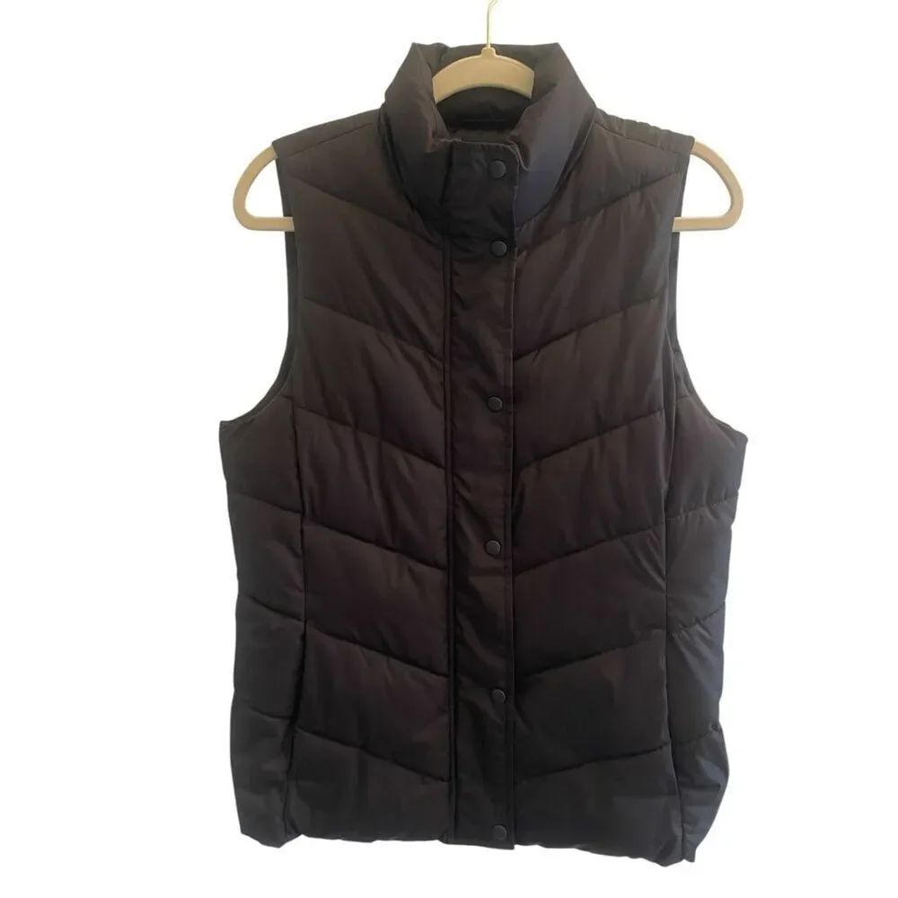 Gap True Black Warmest Vest Puffer Quilted Women’s Size Medium 8 10 Outdoors